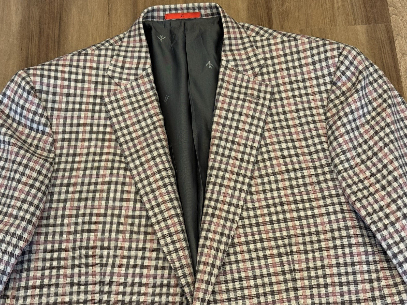Isaia Napoli Sport Coat 54 EU 44R Check Plaid 100% 120’s Wool Italy Blazer