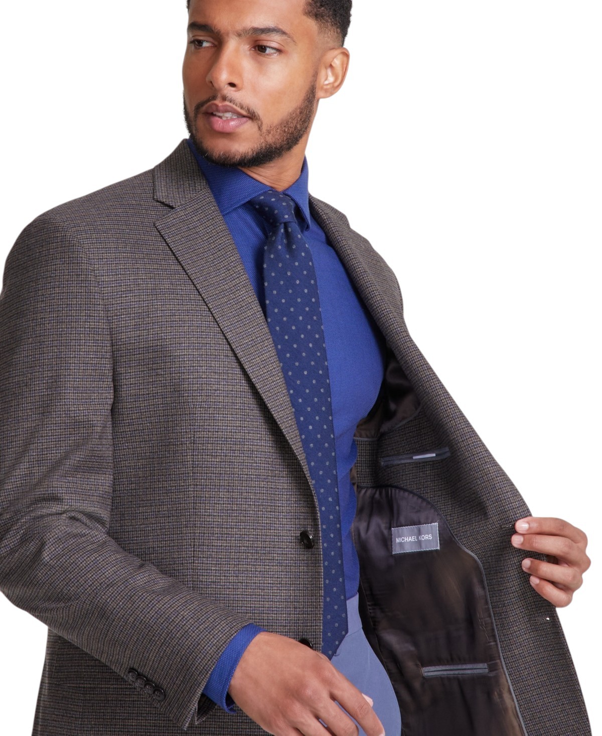 Michael Kors Mens Classic fit Sport Coat Blazer 40 R Brown Houndstooth