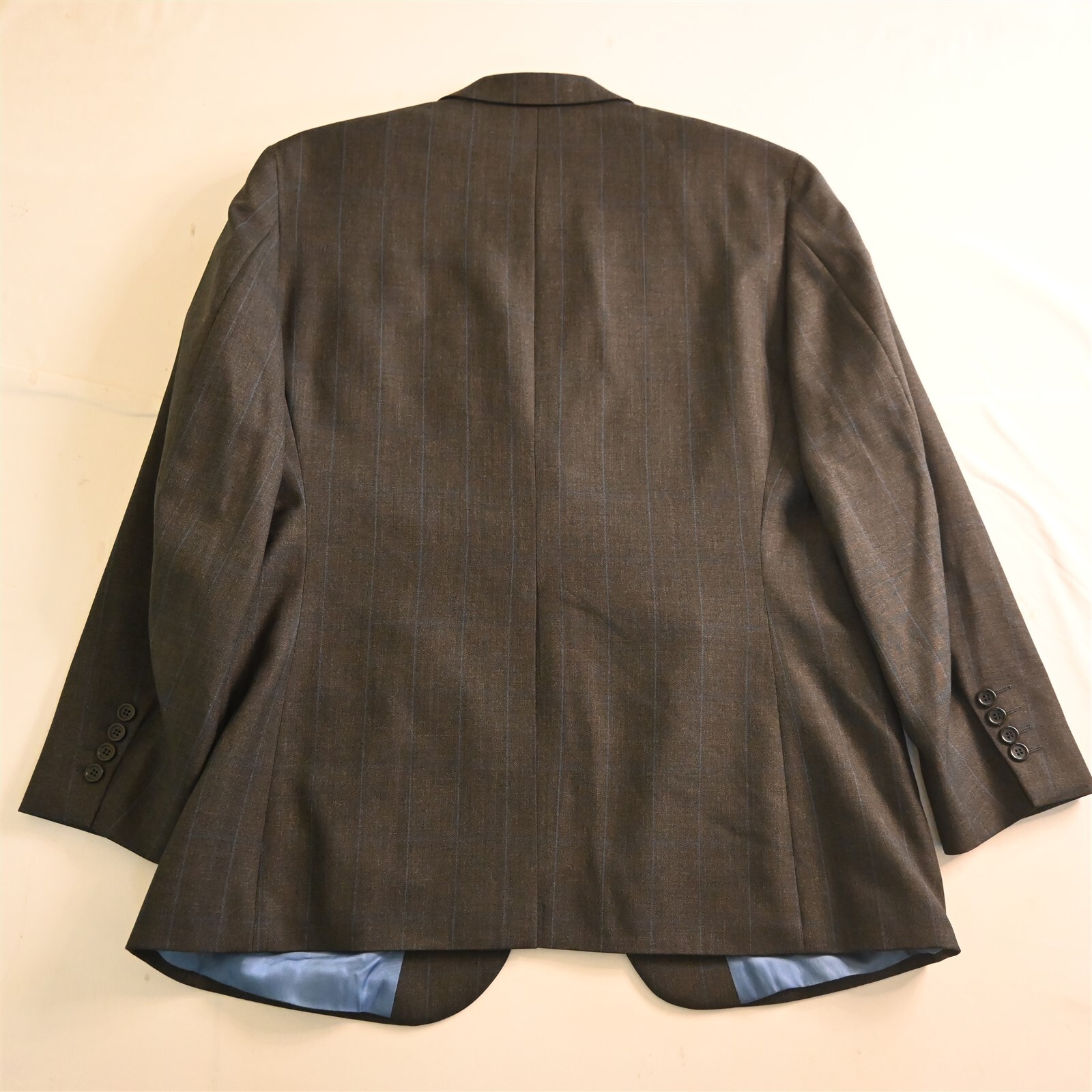 Tom James 42R 36×32 Gray Windowpane Wool Mens Jacket Pants Suit