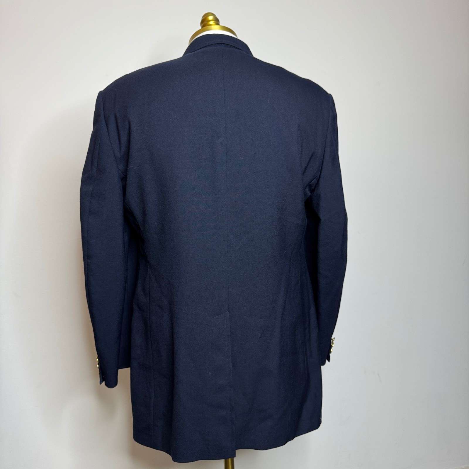 Vintage Brooks Brothers 346 Navy Wool Blazer Gold Button Mens 41L
