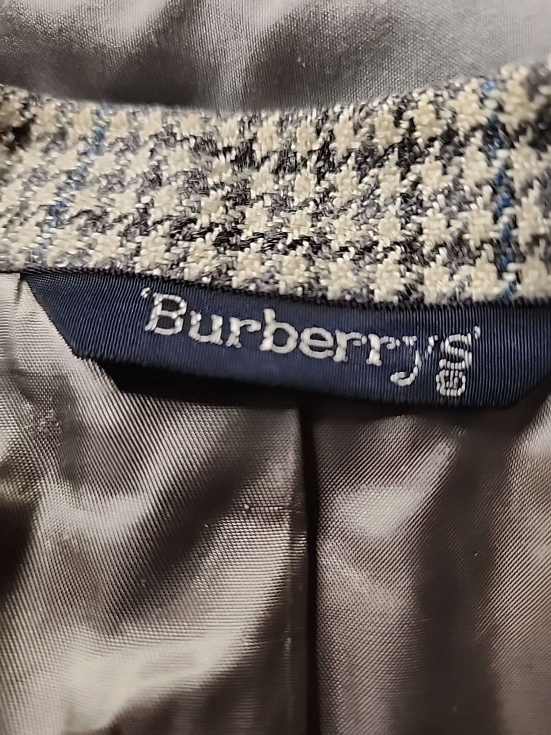 BURBERRY Men’s Blazer Sport Coat Two Button Size See Photos, No Tag Houndtooth
