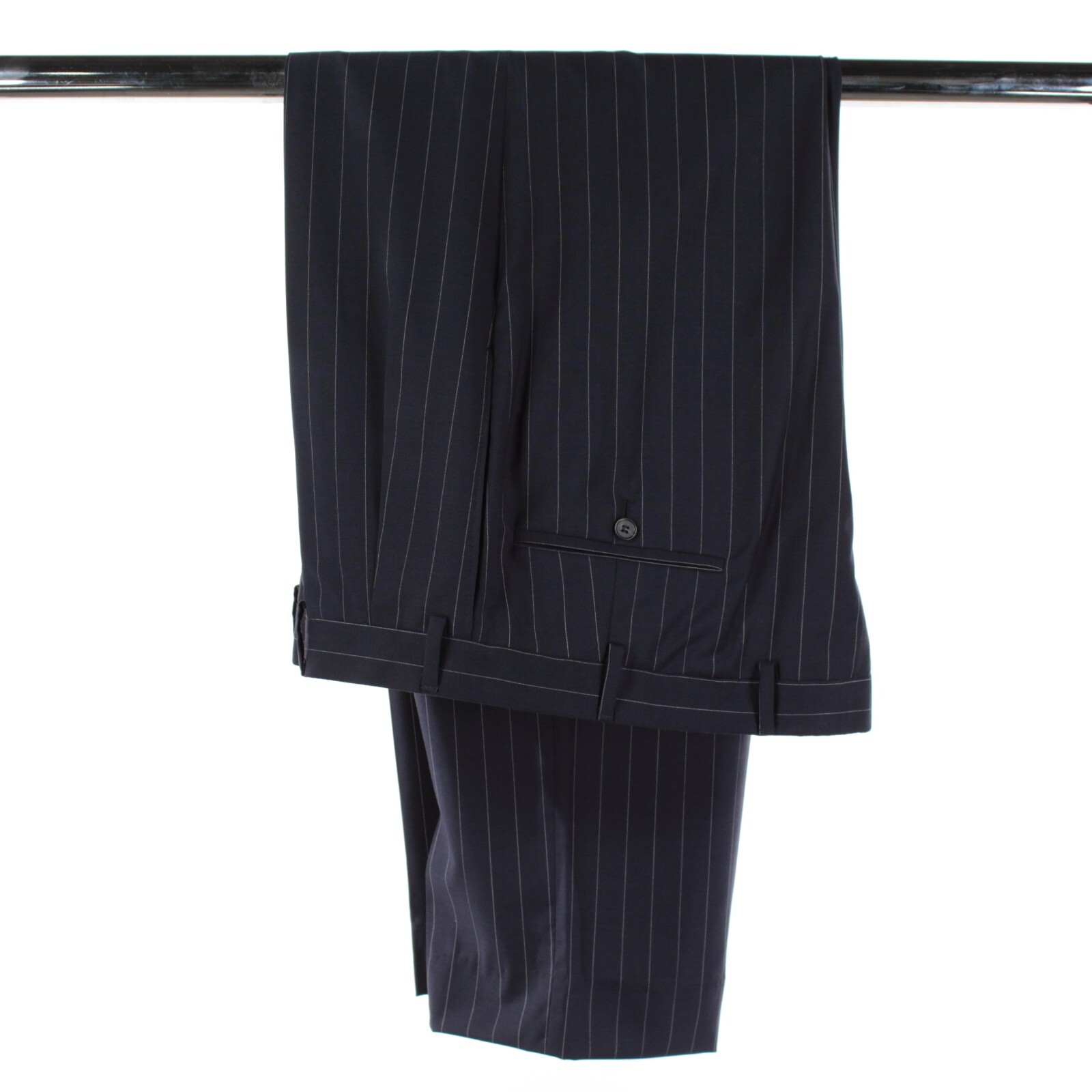 Samuelsohn Wool / Cashmere Blend Two Piece Suit Size 41R US In Blue Pinstripe