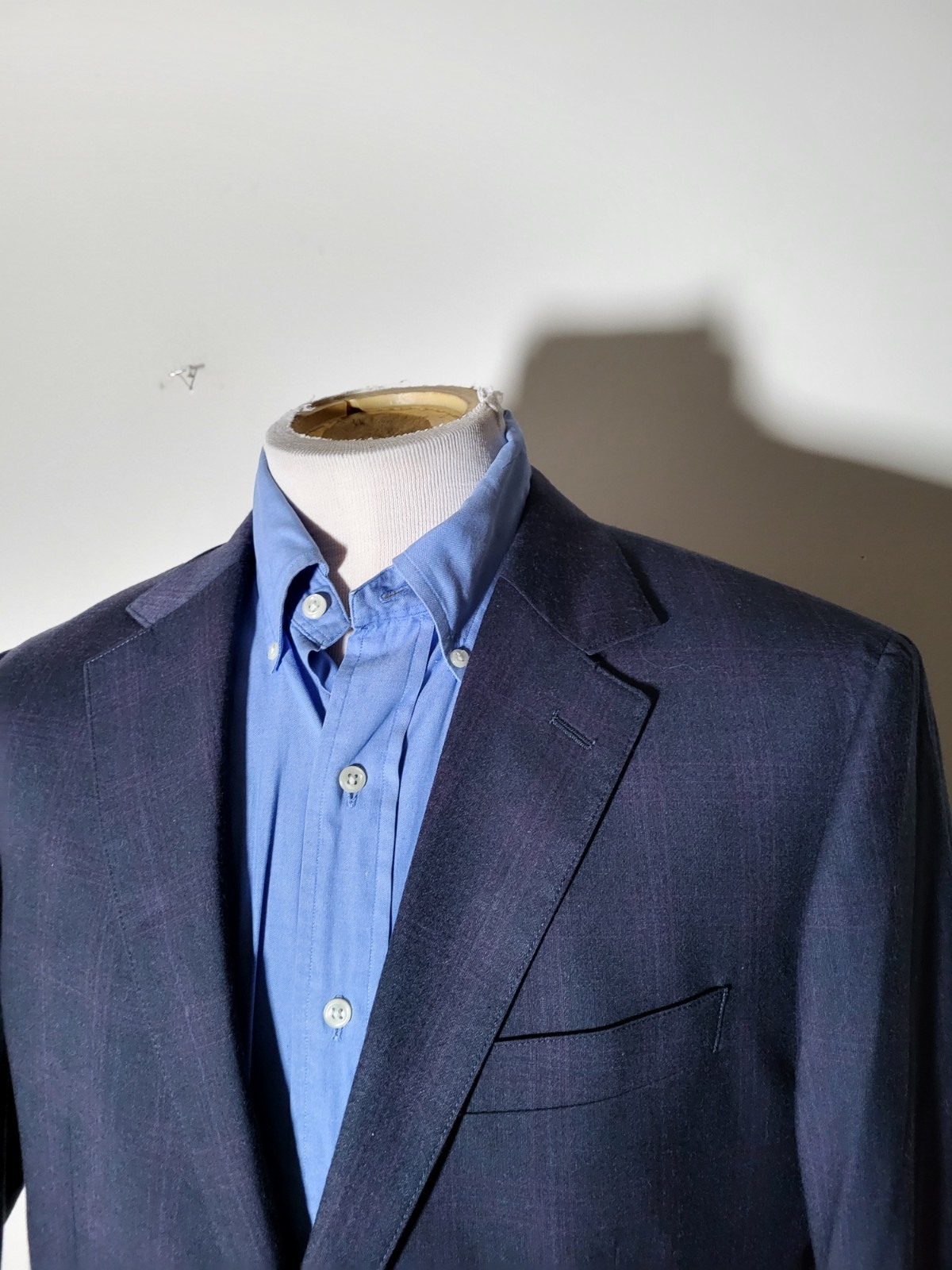 40S Bonobos Standard Fit Wool Gray Purple Blue Plaid Jacket Blazer Sport Coat