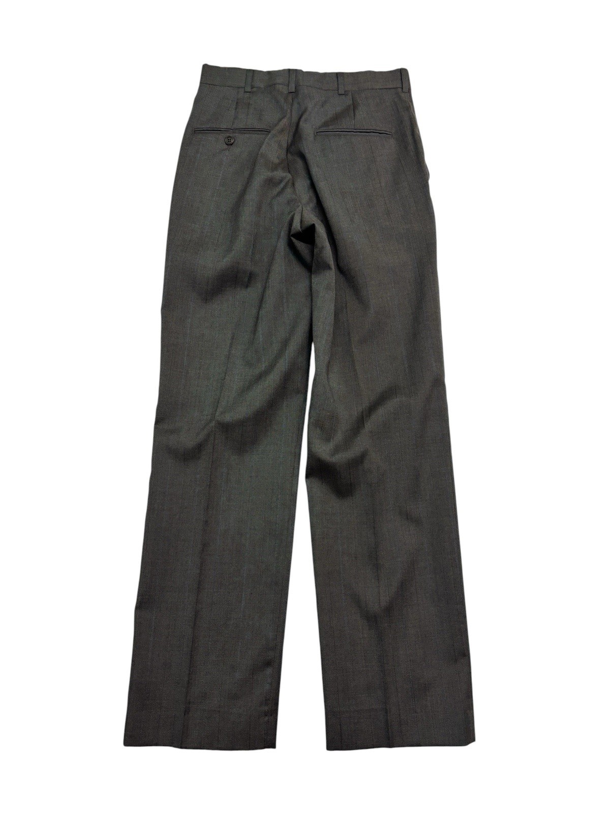 vtg 90s Barrington 38R 29×32 Brown Pinstripe 2pc Pant Suit Wool Blend Flat Front