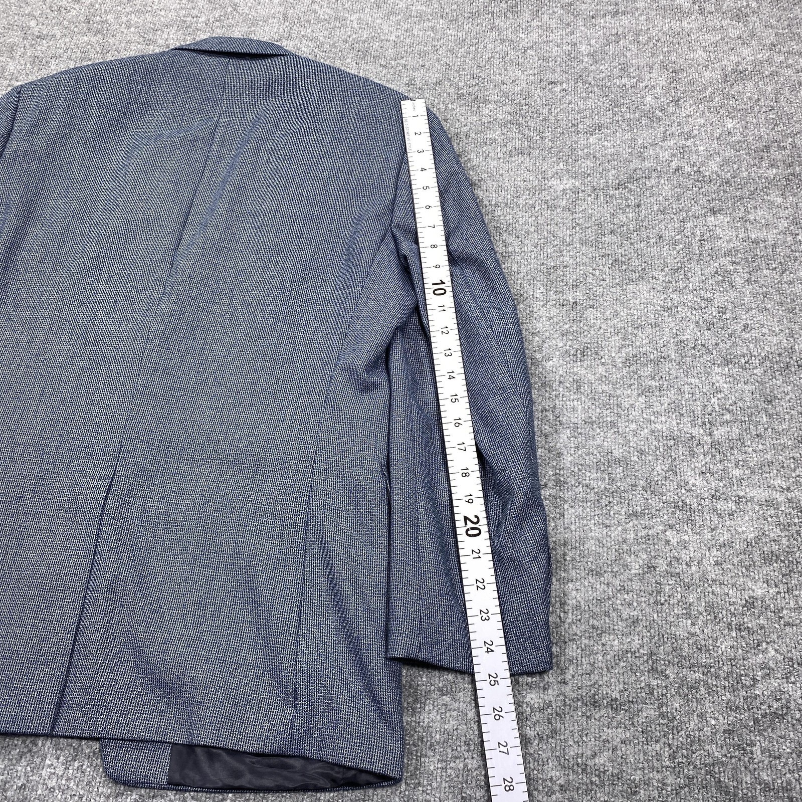Chaps Blazer Mens 40R Blue Textured Two Button Notch Lapel Sport Coat Poly Rayon