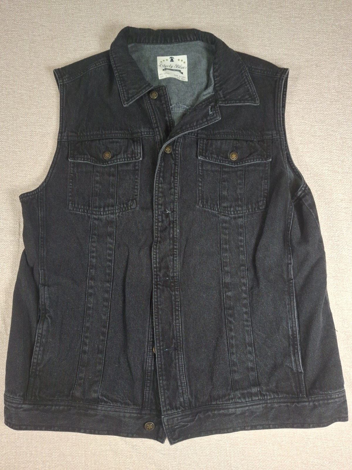 Liberty Blues by KingSize Men’s Big & Tall Denim Vest LT