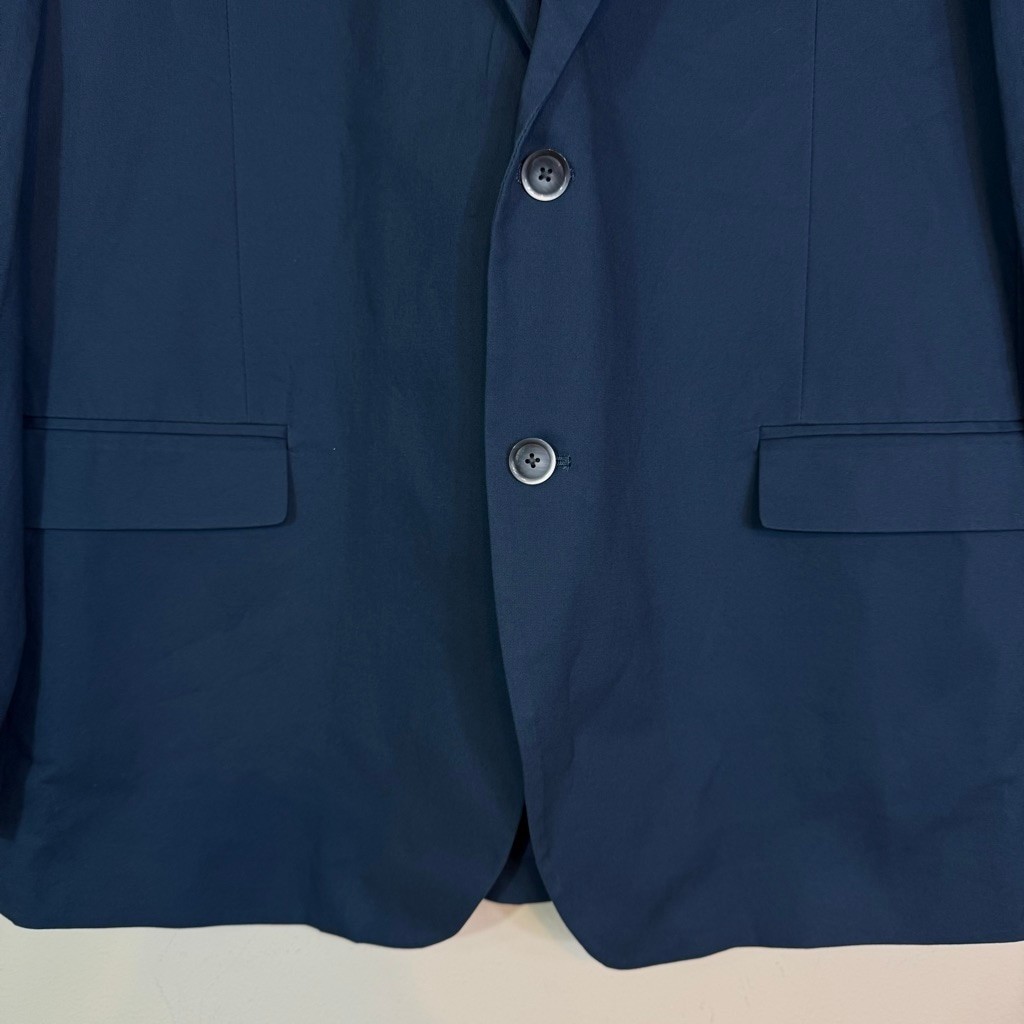 NAUTICA Modern-Fit Seasonal Cotton Stretch Suit Set Marine Blue 48L Blazer x 43W