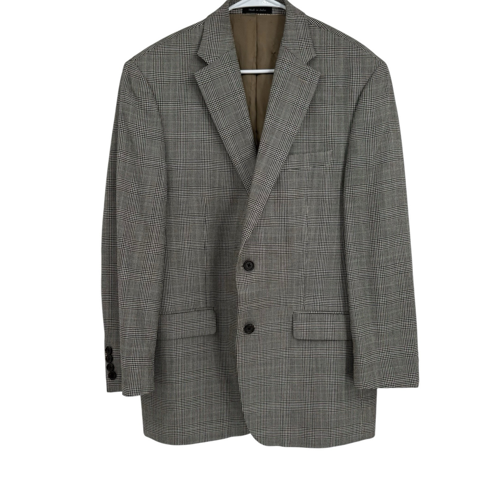 Lauren Ralph Lauren Men’s Black Houndstooth Silk Wool Sport Blazer Size 42R