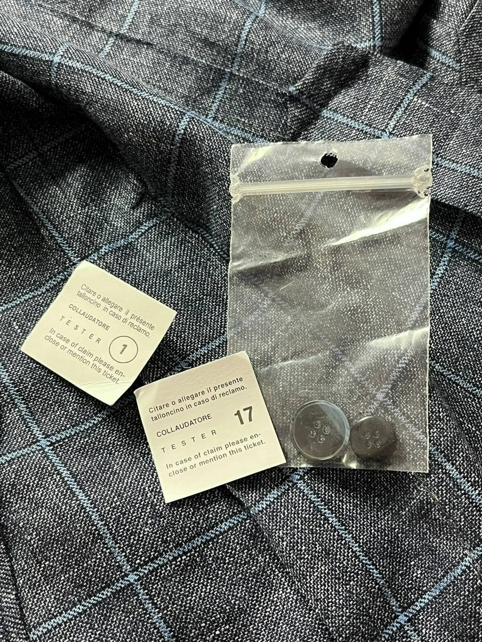 DDP LBM 1911 Tailored Blue Check Patch Pocket Wool Linen Sportcoat Blazer