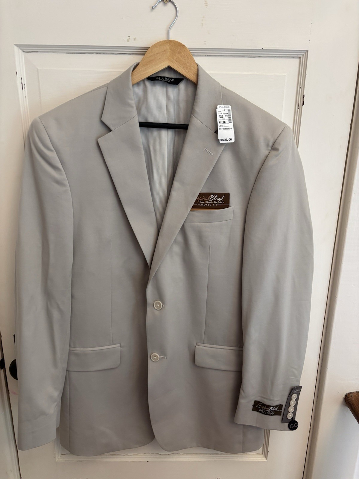 Jos. A. Bank Men’s Tropical Blend Sport Coat Khaki Wool Cotton Size 41L New