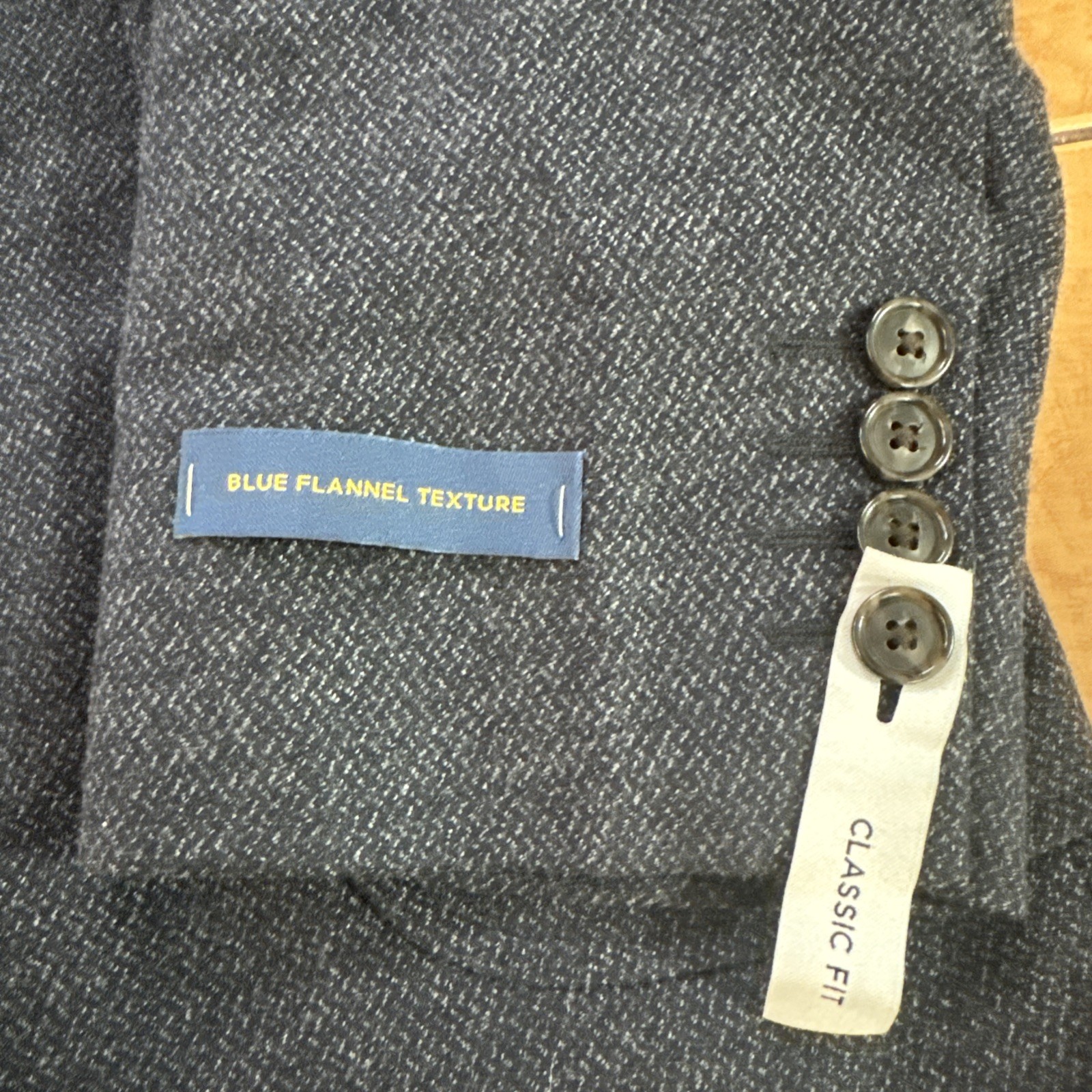 NEW Stafford Sport Coat Jacket Blazer Mens Size 46L Blue Flannel Texture NWT