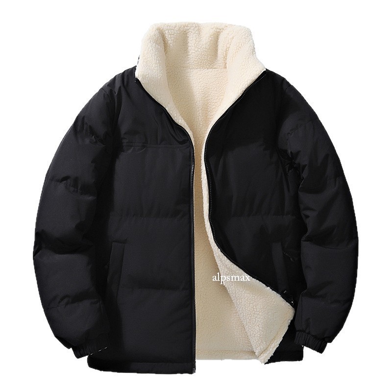 Womens Lamb Wool Winter Stand Up Collar Cotton Jacket Thick Warm Cotton Jackets