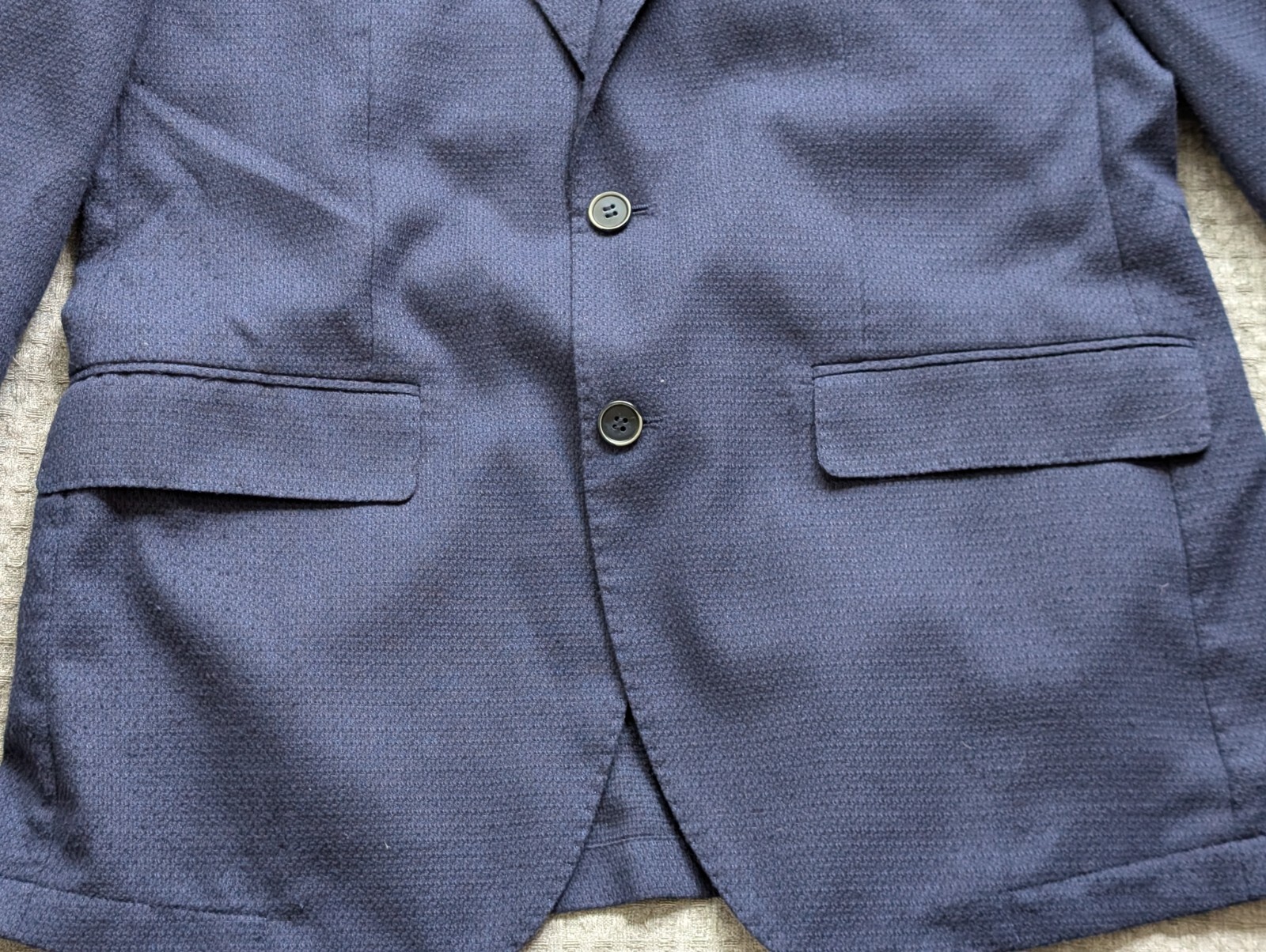 Dan John Blazer Men EUR 52 Fits US 42 Blue Cotton 2 Button Made in Italy