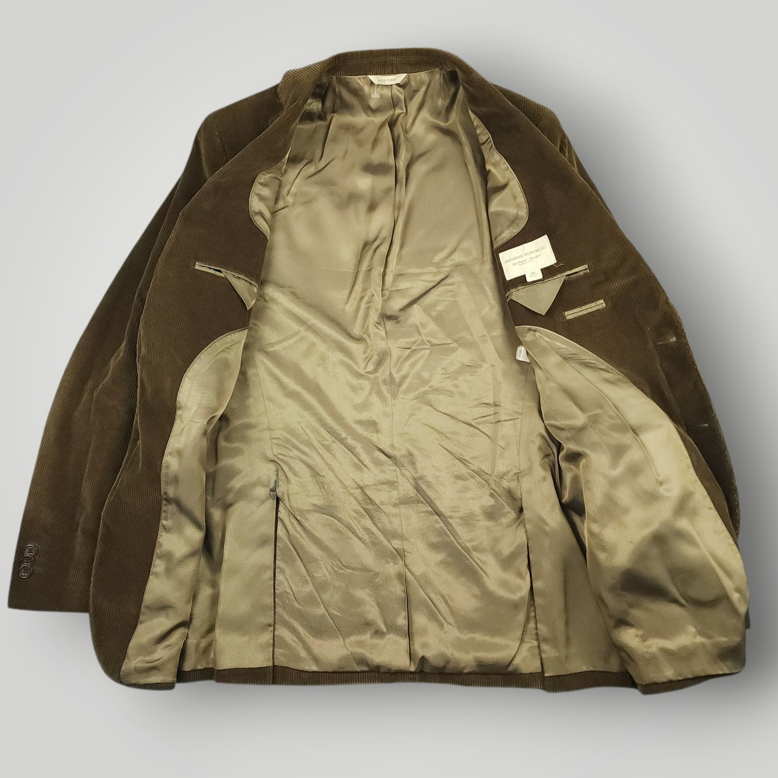 Banana Republic Hacking Jacket 38R Y2k Wide Wale Corduroy Cotton Cashmere Brown