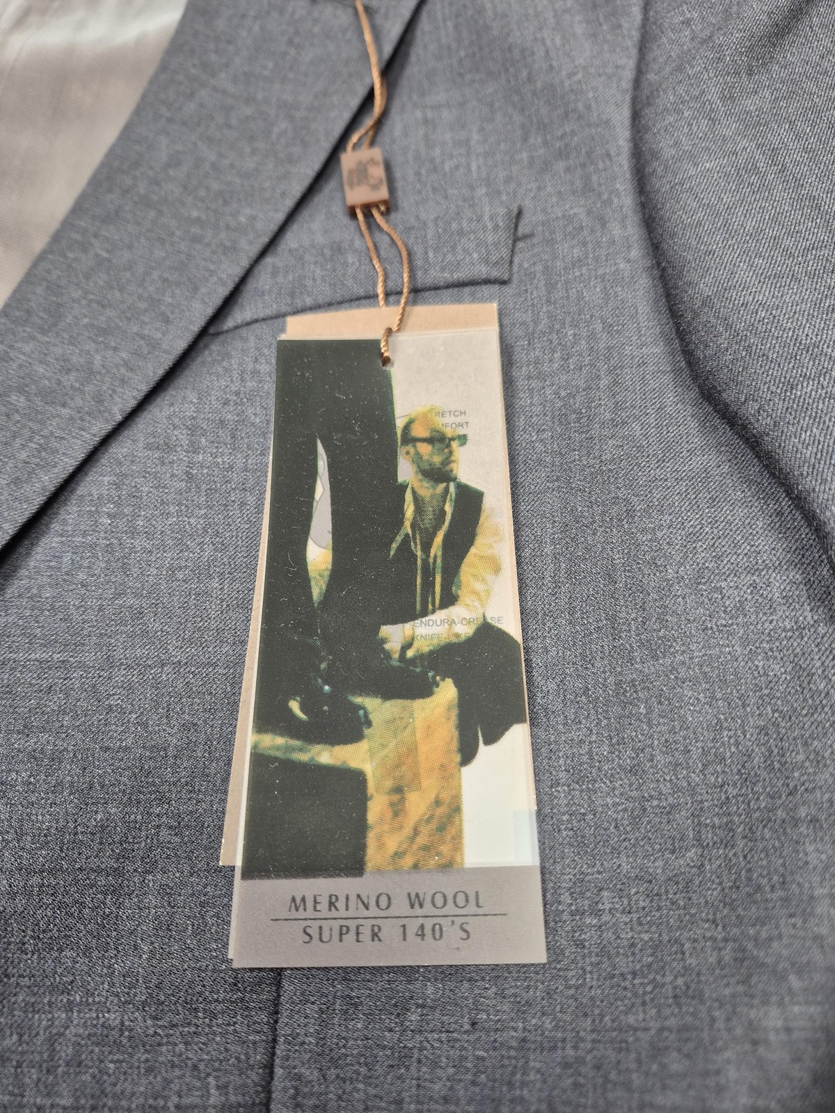 Prontomoda Europa Blazer Mens 36S Gray Super 140s Merino Wool Sport Coat Jacket