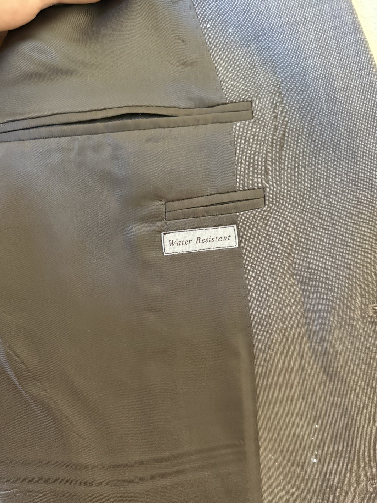 Current Canali Italy Wool 52 R EU 42 Solid Brown 2 Piece Water Resistant