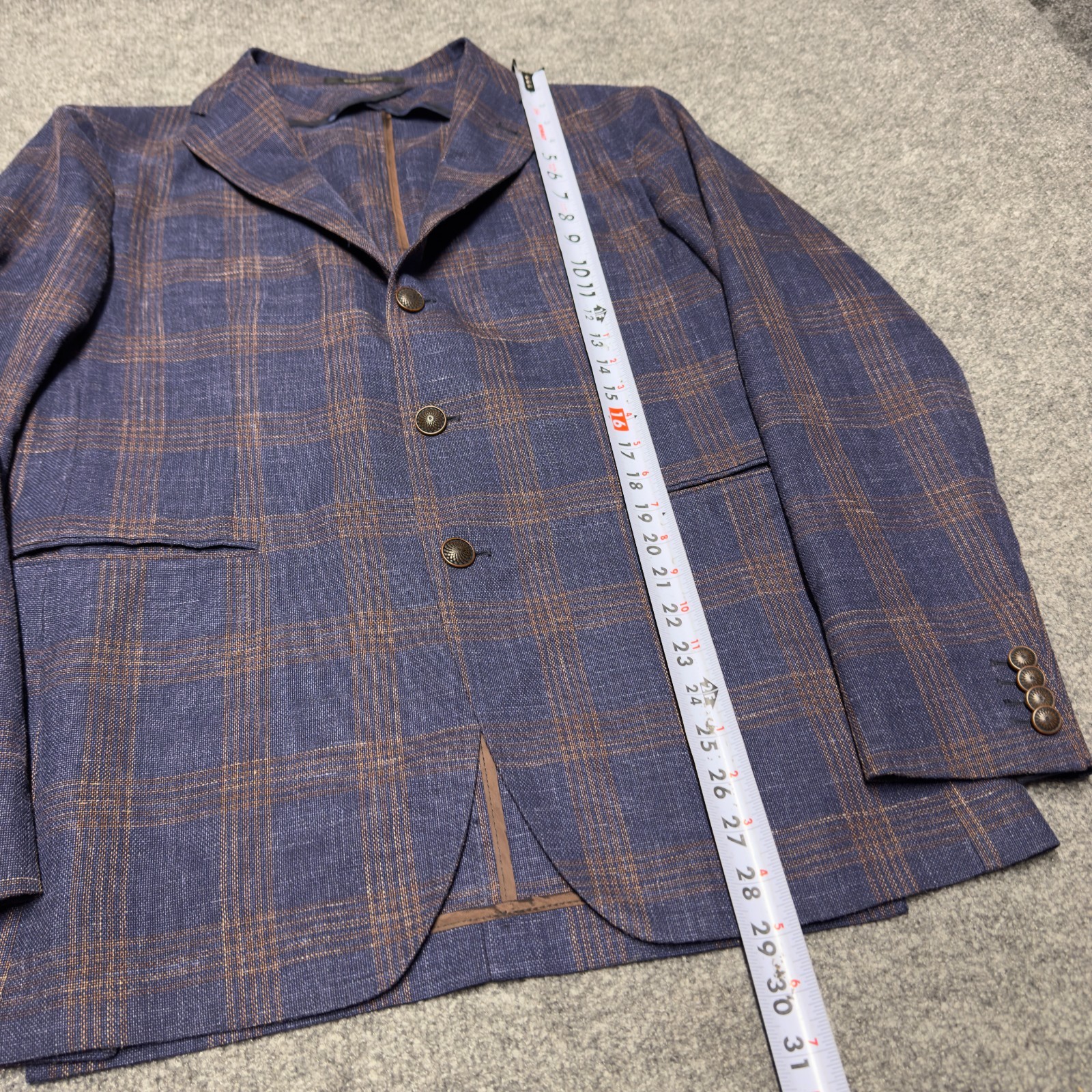 Tagliatore Wool Linen Glen Plaid Italy Men 52R US 42R Vitale Barberis Canonico