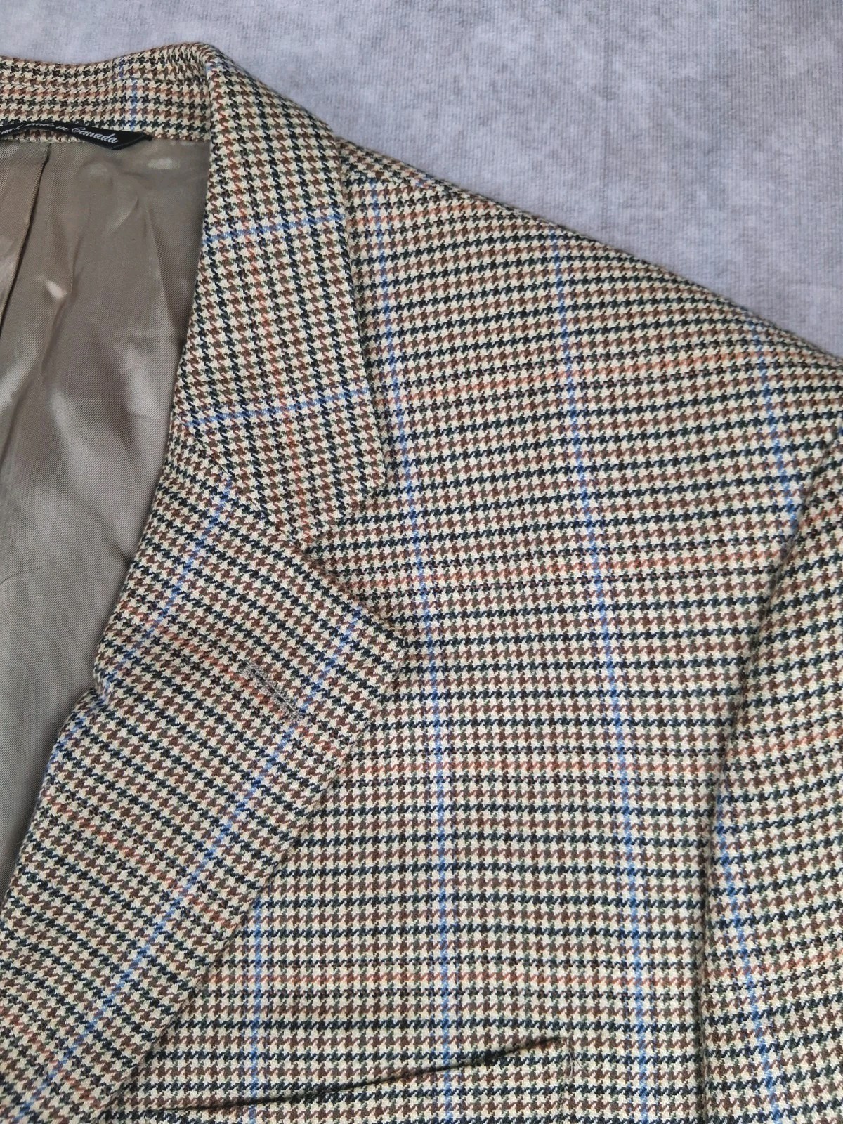Jack Victor Loro Piana 100% Cashmere Sport Coat 46R Gun Club Check Blazer Canada