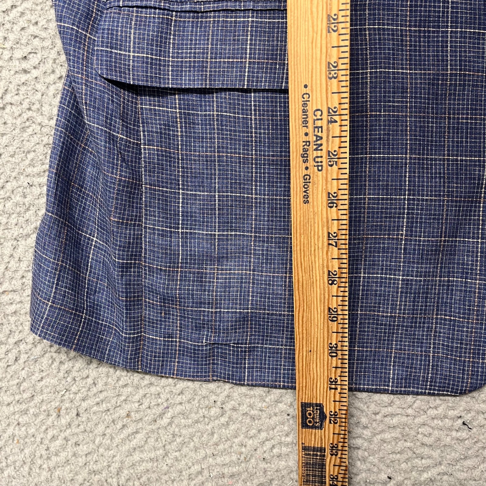 Haspel Linen Blazer Mens 44 Blue Plaid Unstructured Retro Heritage Preppy