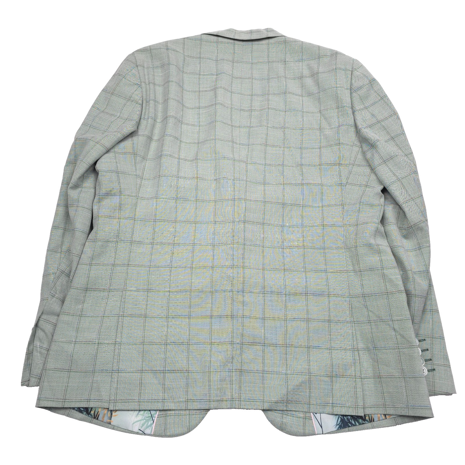 Paisley & Gray Suit Mens 46R X 40 Slim Fit Light Green Plaid 2-Piece NWT