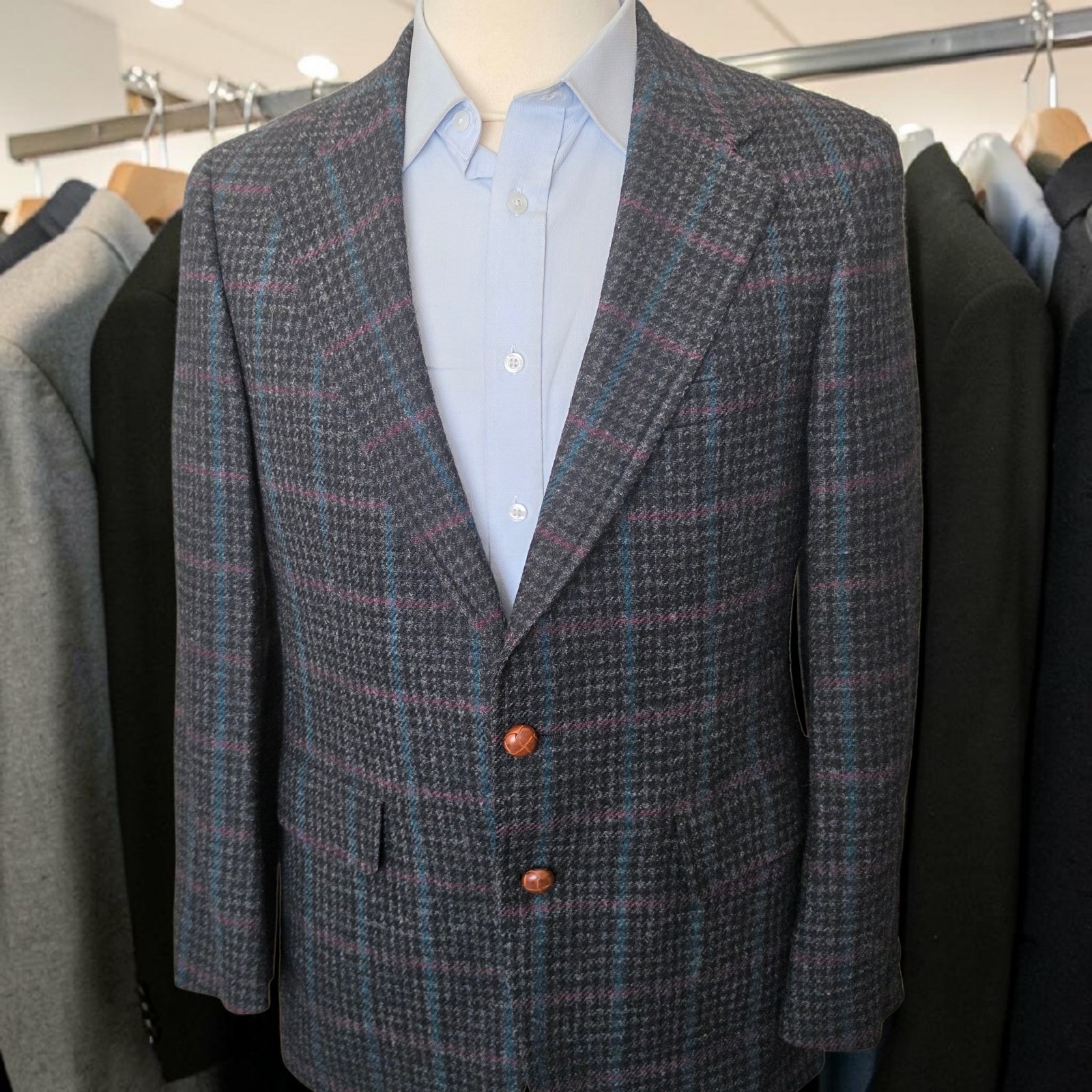 Vintage Chaps Ralph Lauren Scottish Tweed Blazer 38r Woven 1970s
