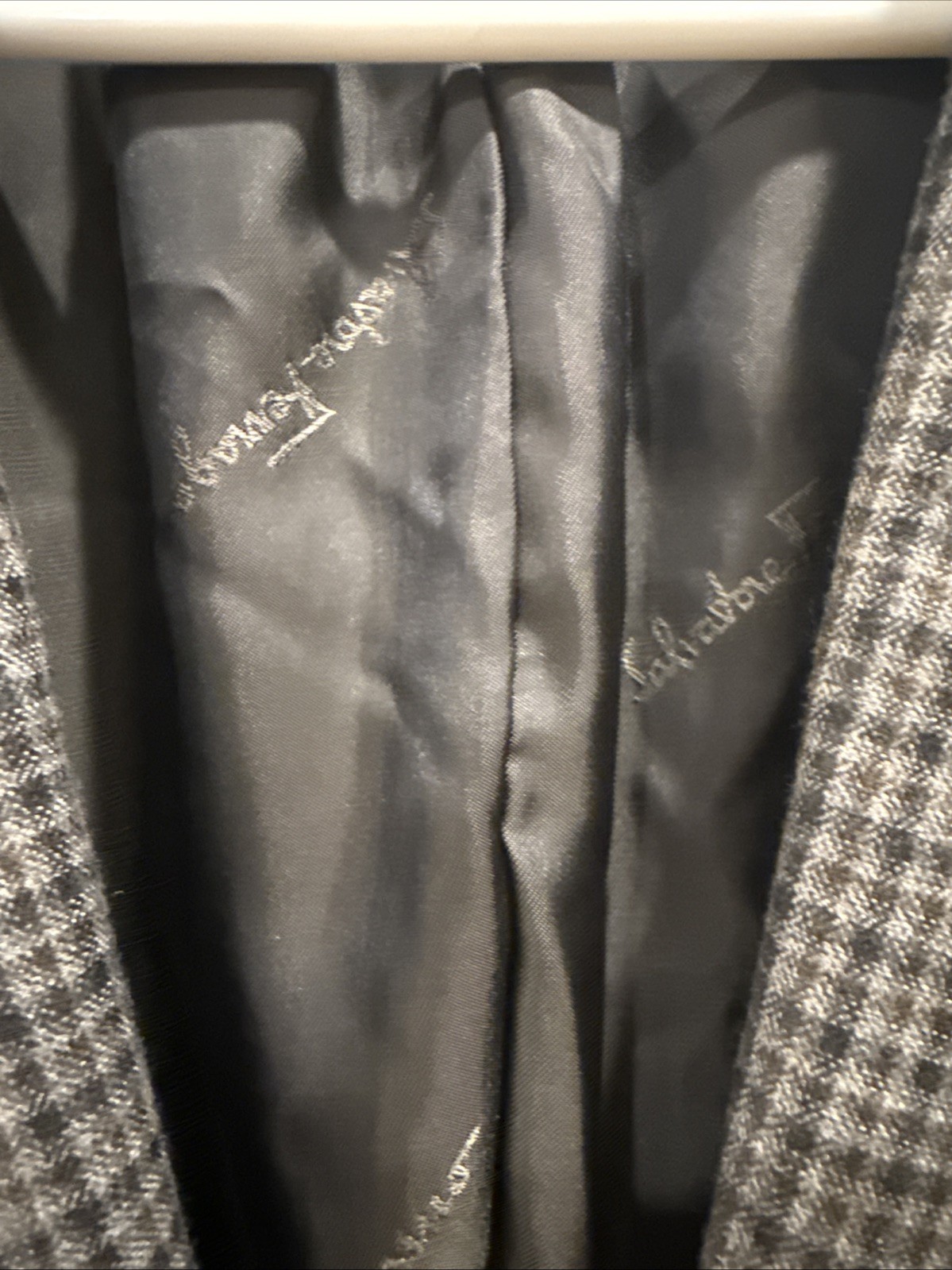 Vintage Salvatore Ferragamo Virgin Wool Single Button Blazer 56 IT Grey Navy