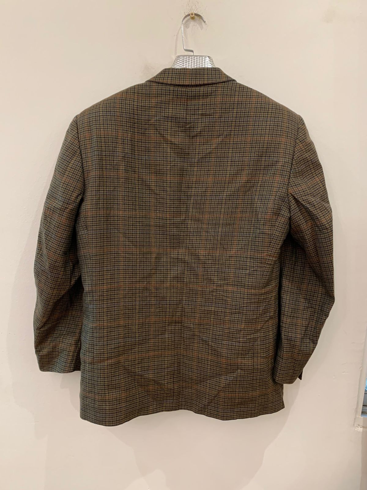 Vintage houndstooth plaid pure wool classic hunting jacket blazer 42R