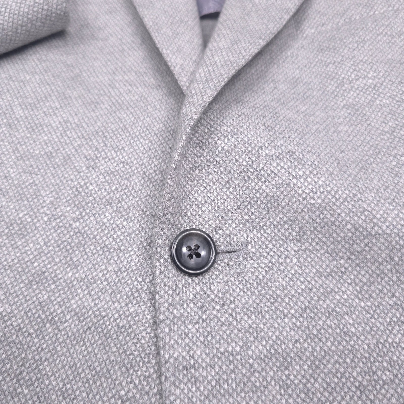 Bloomingdales Jersey Unstructured Sport Coat Mens 38R Gray Linen Blazer Jacket