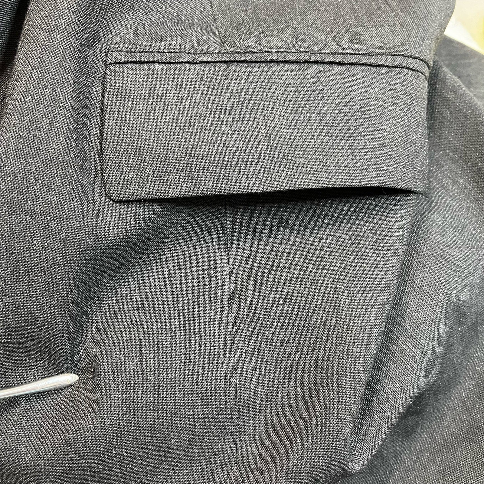 Evan Picone Mens Dark Gray Wool Suit Jacket 44R Pants 38X28 Union Made USA