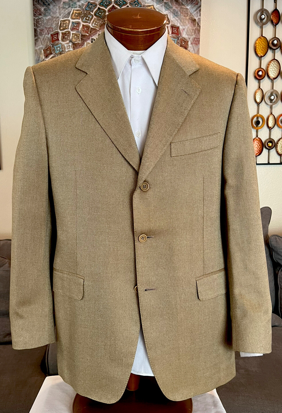NEW Canali Mens 100% Rayon From Bamboo, Bronze, 2 Btn Blazer Sz 40 R