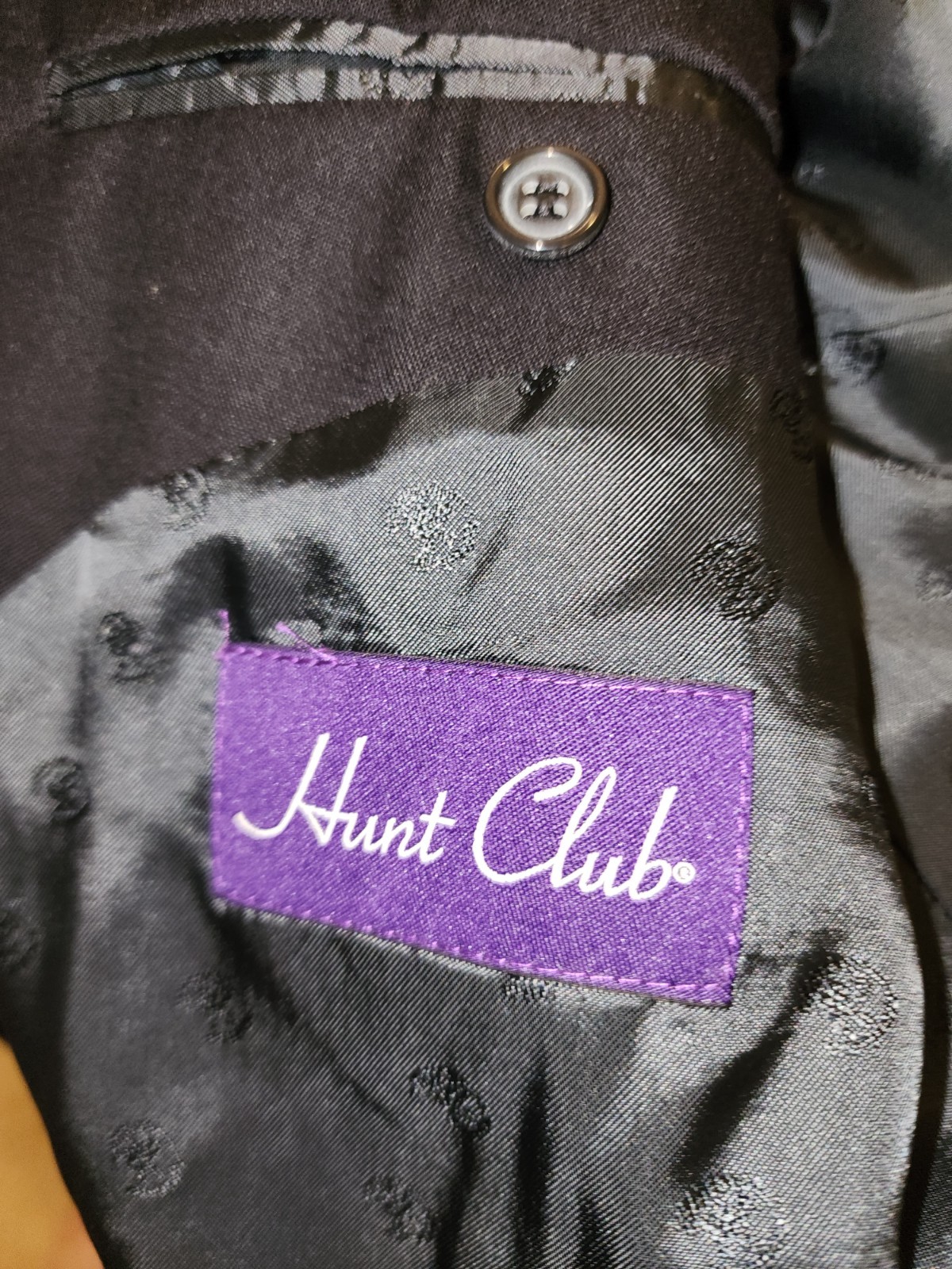 “Vintage Hunt Club Wool Cashmere Men’s Black Double‑Breasted Blazer – Size 44
