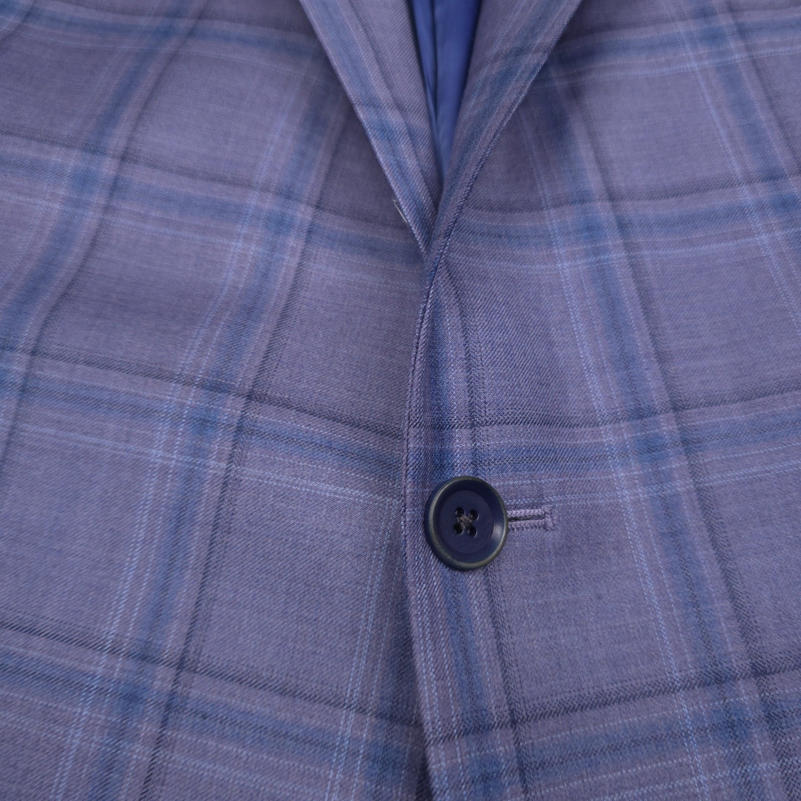 Hart Schaffner Marx Sport Coat Mens 48R Lavender Purple Plaid Blazer Jacket
