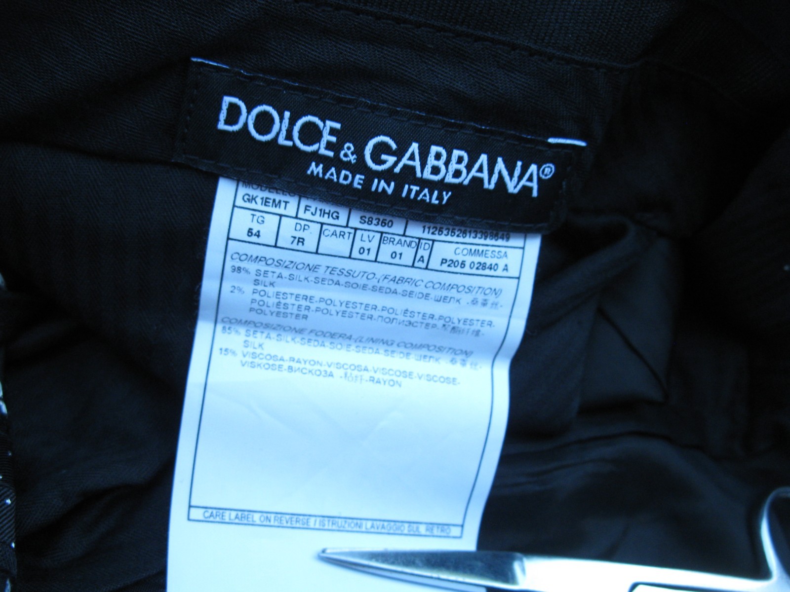 Dolce & Gabbana silk/polyester blend men’s tuxedo pants 19″ across the waistband