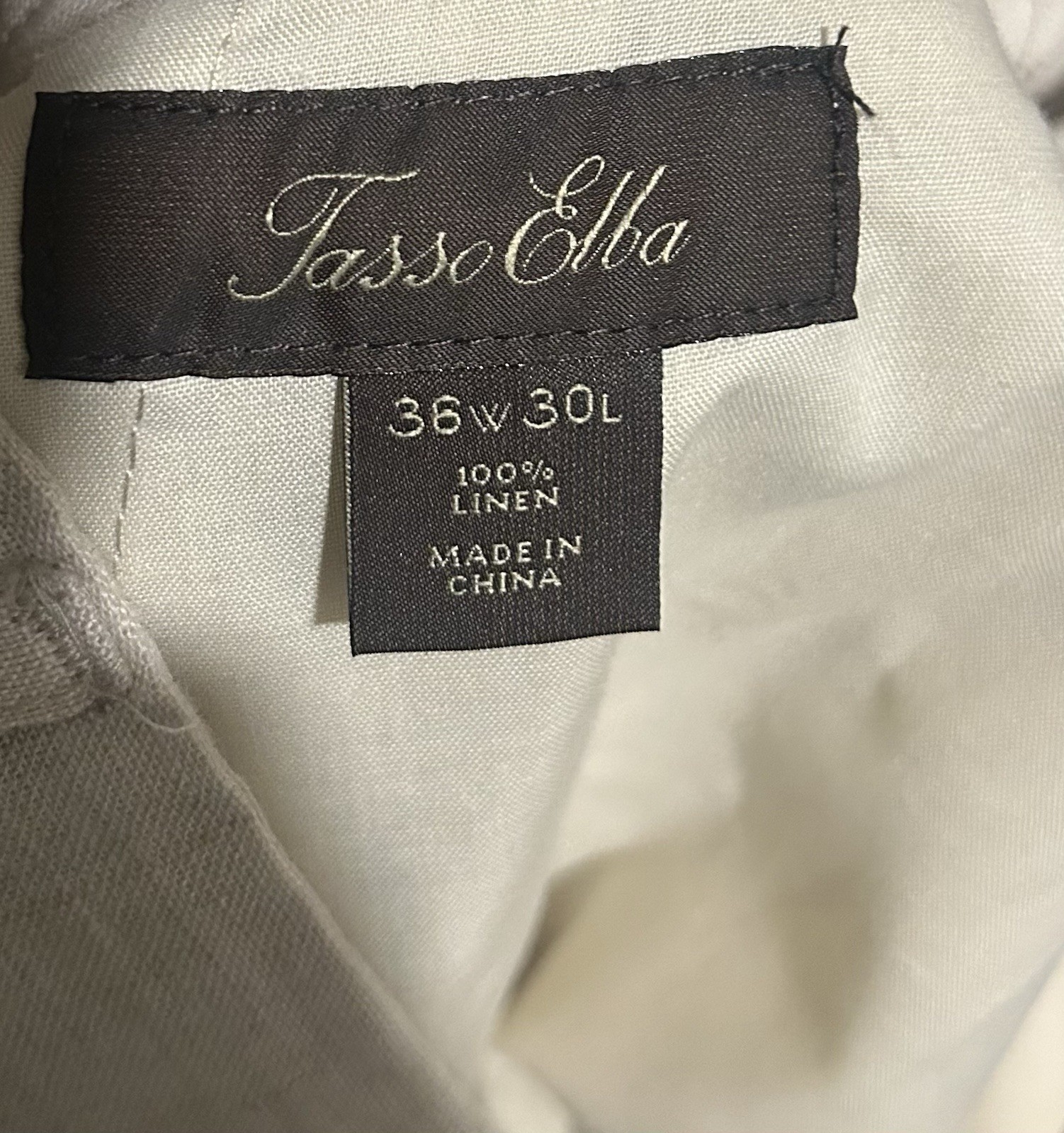 Tasso Elba Linen Suit XXL 48-50 Beige Unlined Blazer Pants 36×30 Mens