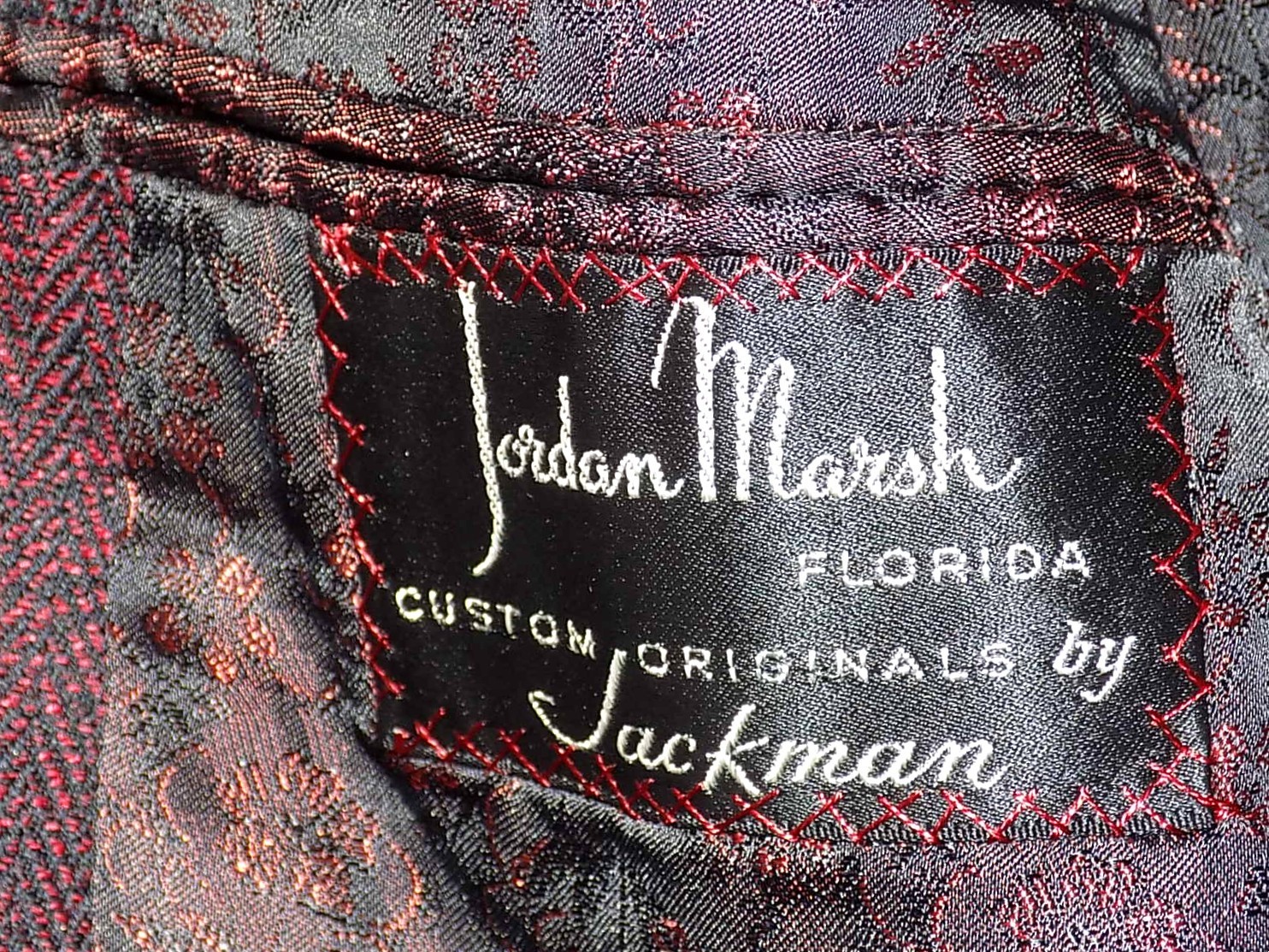 Rare! Vtg JACKMAN CALIFORNIA SPORT COAT, JORDAN MARSH, FLORAL LINED, Sz 41-Short