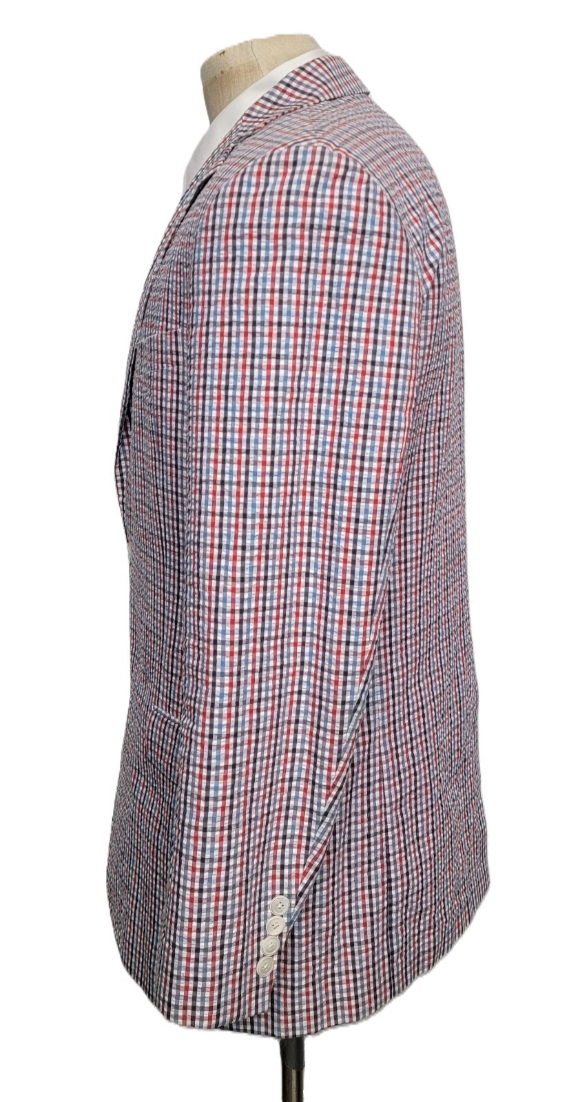 VTG Brooks Brothers Fritzgerald Blazer Sport Coat Seersucker Check Cotton 41 L
