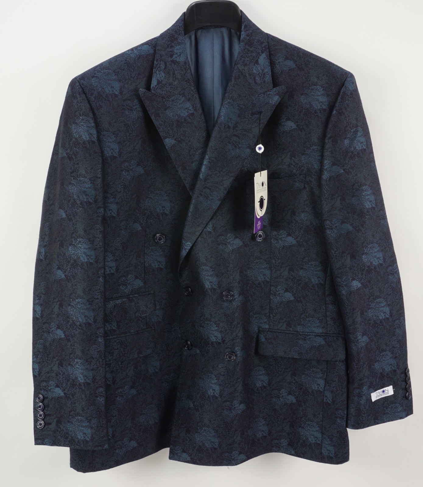 $295 Tayion Collection Floral Jacquard Double-Breasted Dinner Jacket Men’s 44R