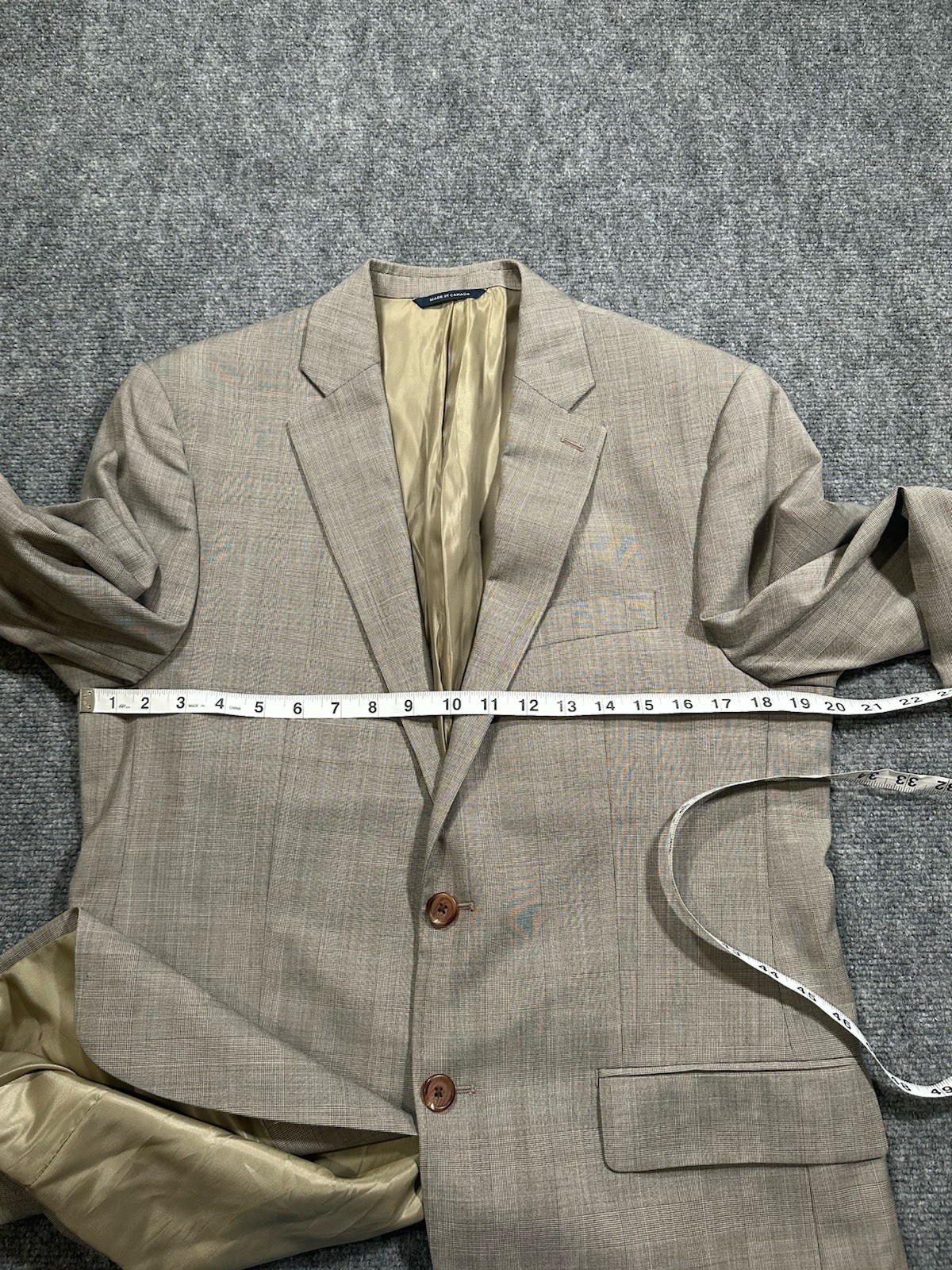 RALPH Ralph Lauren Suit 38R Brown Plaid 32 x 31 Pants 100% Wool 2 Btn Jacket