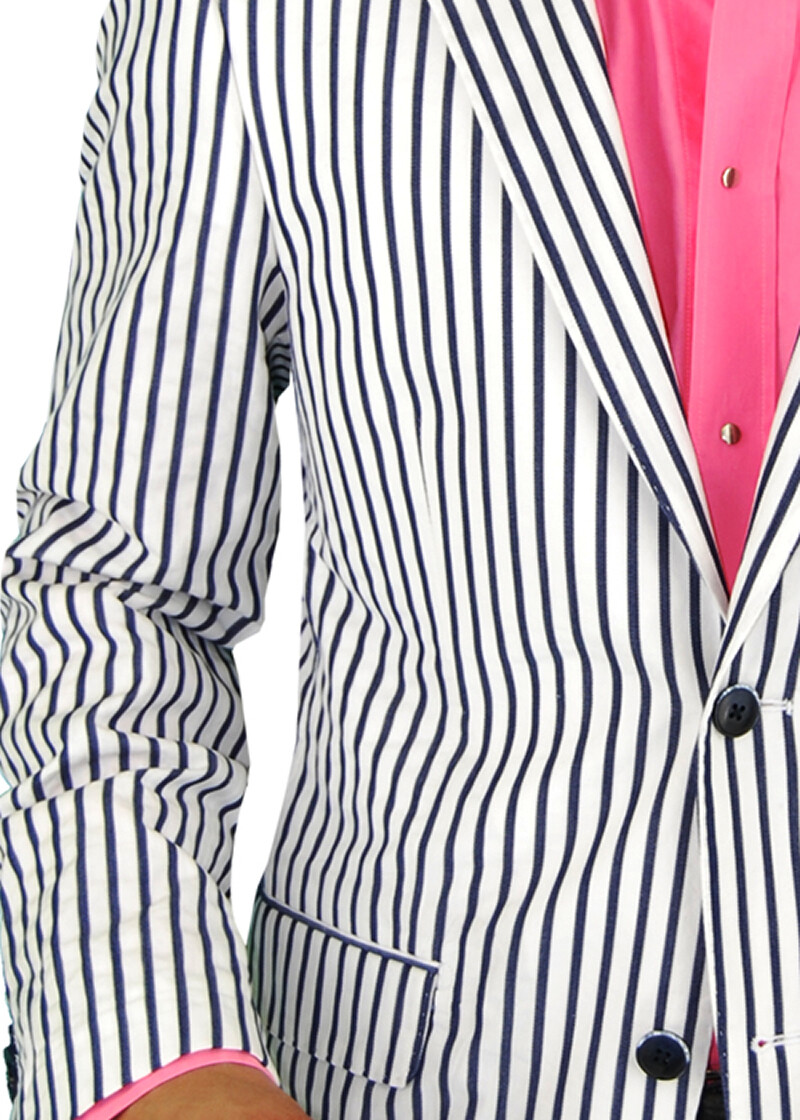 DTI BB Signature Mens Italian 2 Button Stretch Suit Blazer Jacket Trim