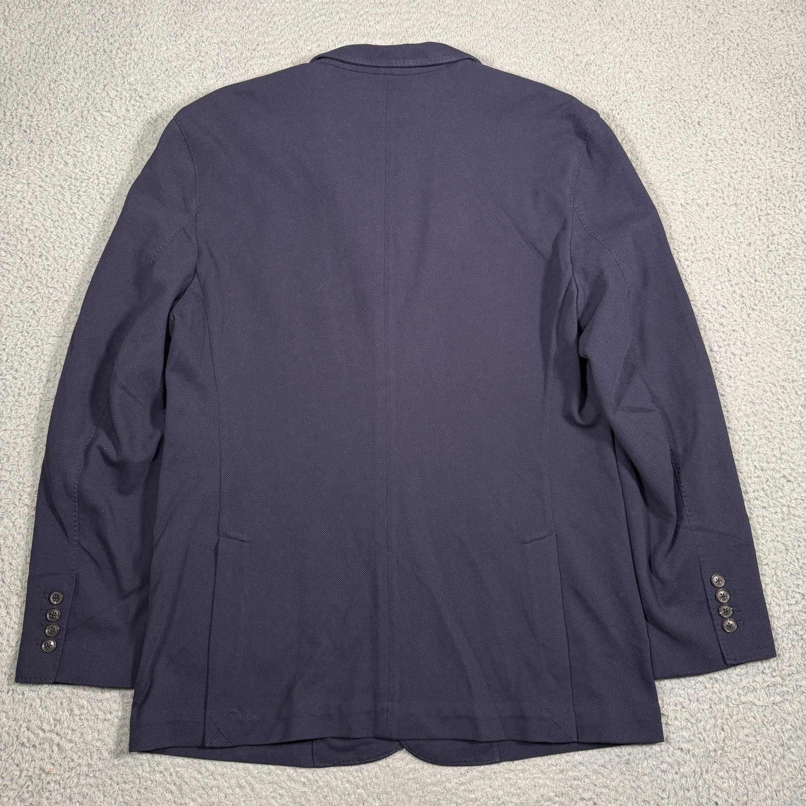 Quince Sport Coat Mens XL Blue Jersey Knit Unstructured 2 Btn Patch Pockets
