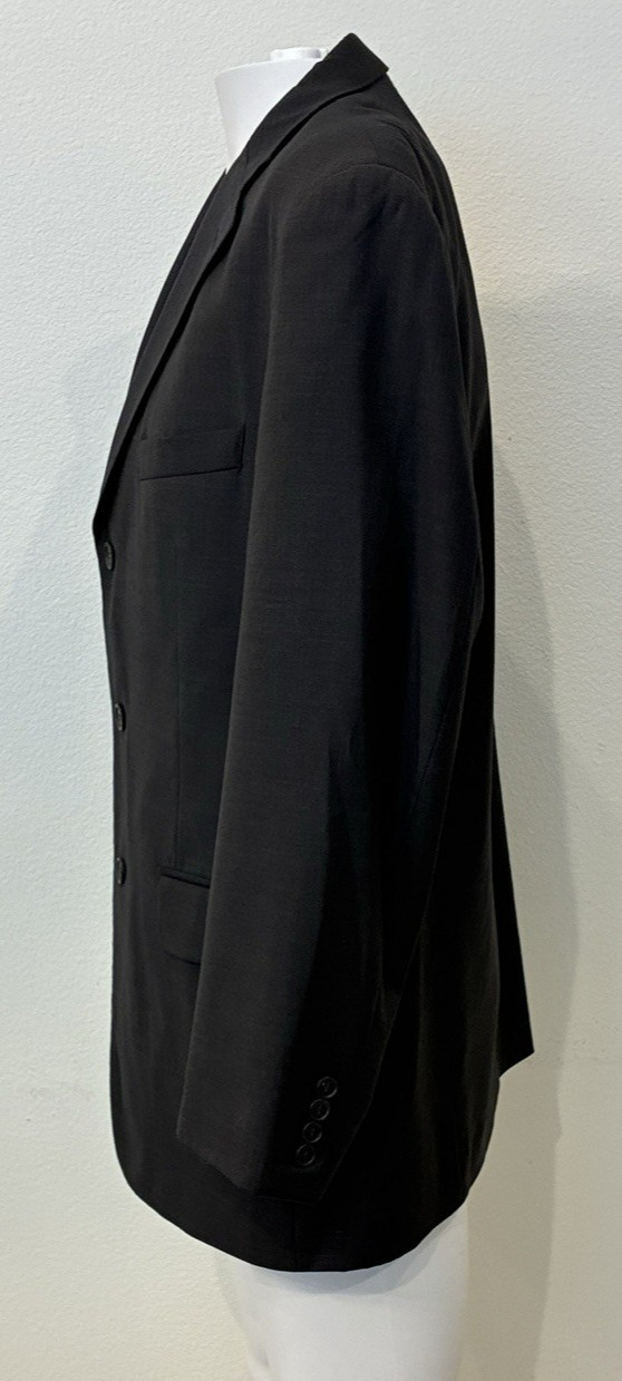 Santorelli Linea Blu Blazer 100% Super 140s ExtraFine Merino Wool Men 42R Black