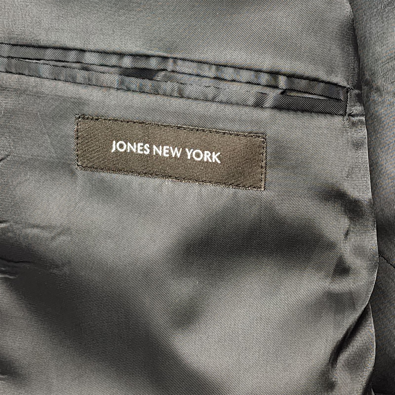 Jones New York 56R 54×28 Dark Blue Gray Micro Birdseye 100% Wool 2Btn Mens Suit