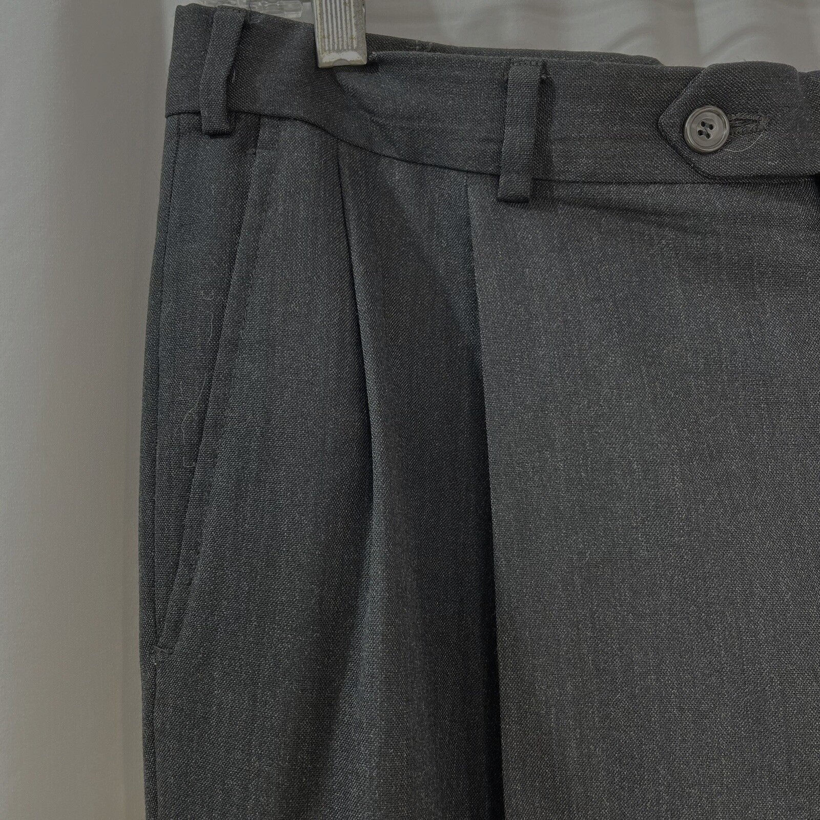 Evan Picone Mens Dark Gray Wool Suit Jacket 44R Pants 38X28 Union Made USA