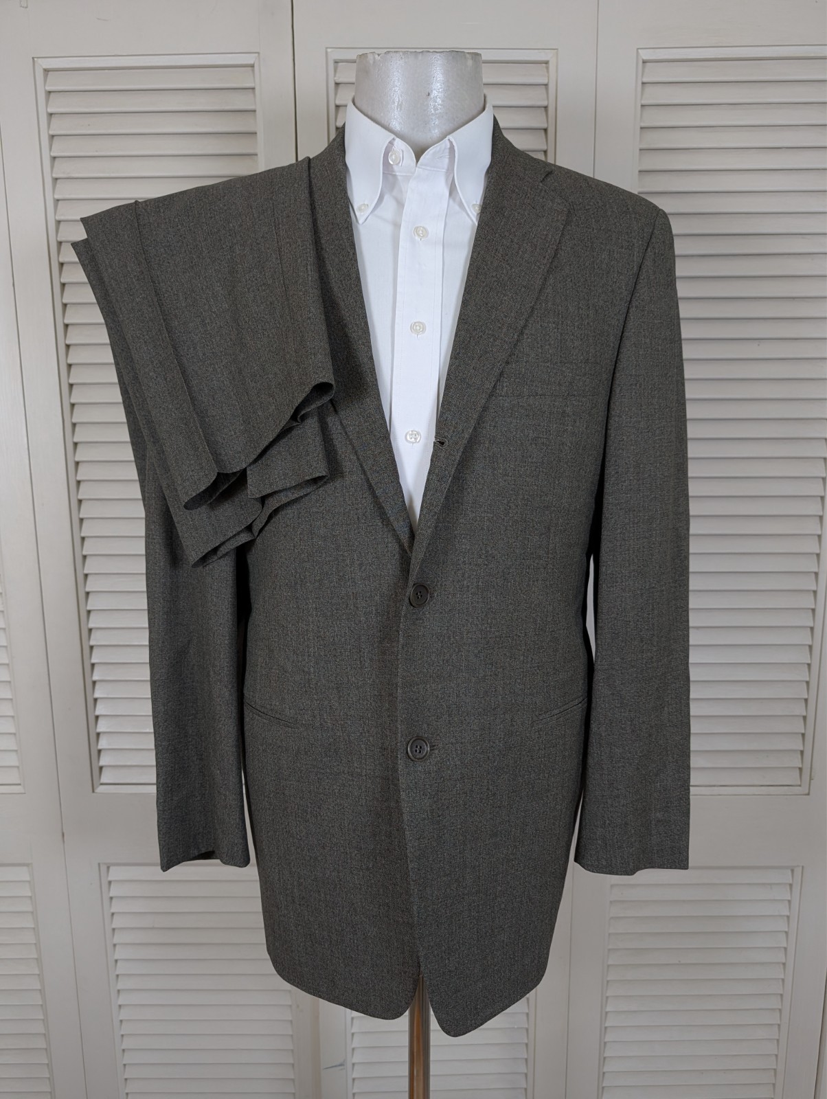 Vestimenta 2 Piece Suit Mens 42R Pants 34×32 Solid Brown Gray Wool