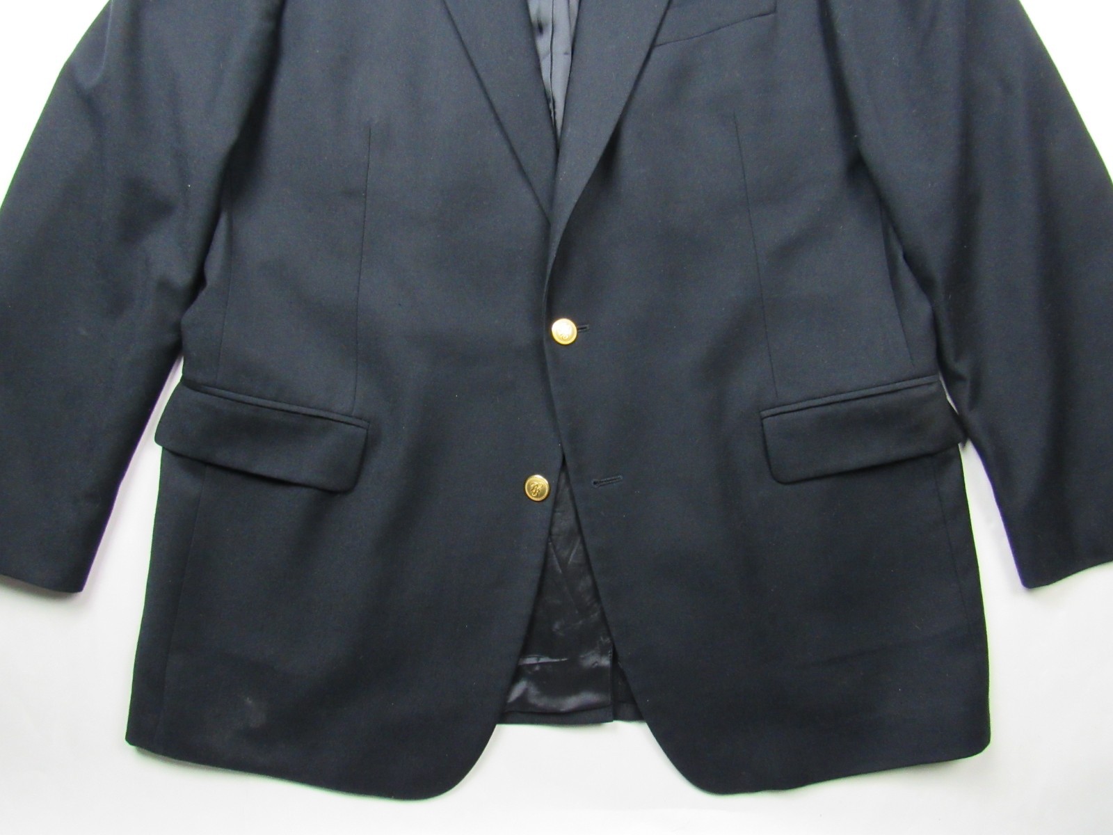 Brooks Brothers Blazer Mens 45 L Navy Wool Cashmere Gold Buttons Made in Italy