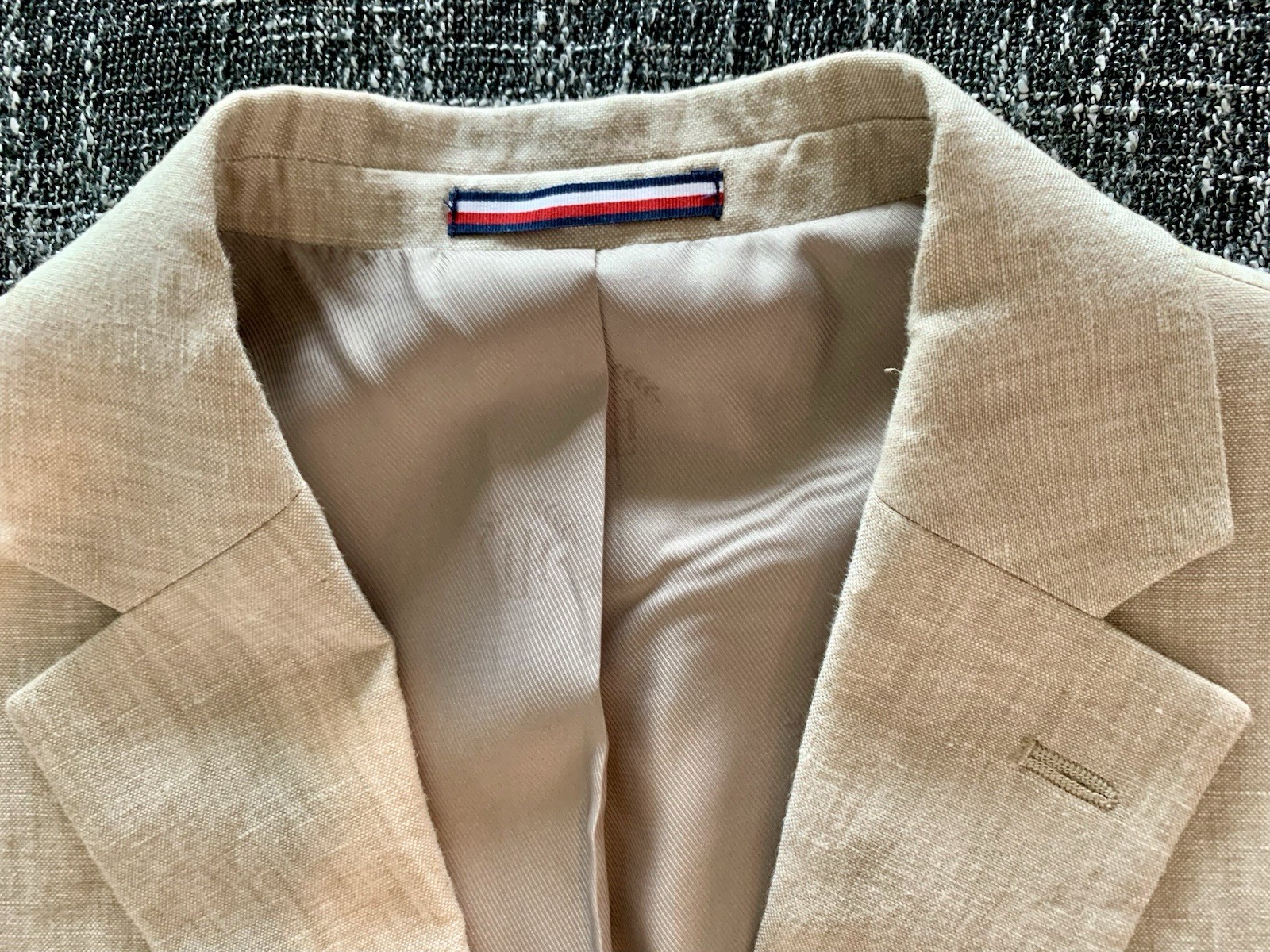 Tommy Hilfiger Beige Modern-Fit Linen 2 Pc Suit – Jacket 38S Pants 32WX30L