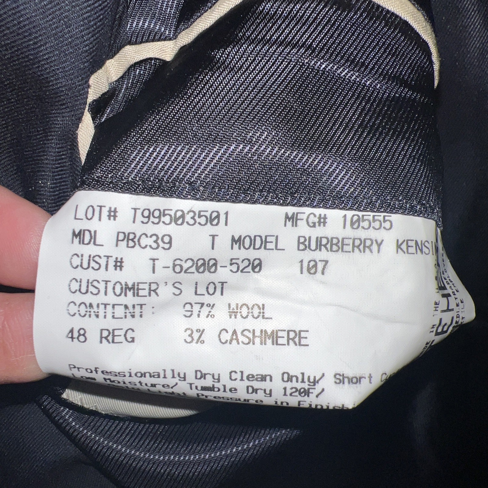 Burberry London Blazer Men’s Sz 48R Black Wool Cashmere Blend 2 Button Jacket