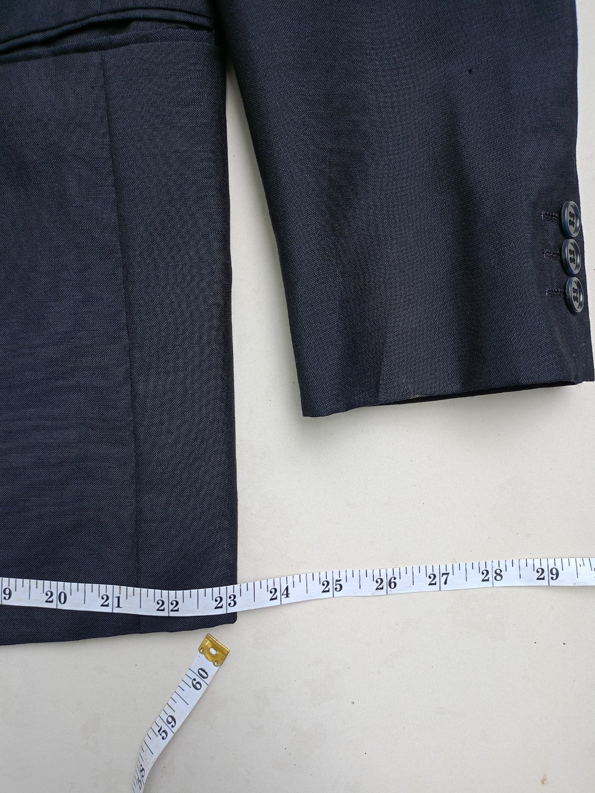 Vintage Balmain Paris Wool Blazer 42R Double Breasted Navy Made in Japan Men