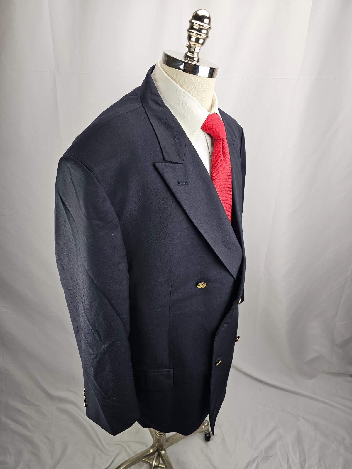 Jos. A. Bank Men’s Blue Double Breasted Blue Blazer Jacket Gold Tone Buttons 52R