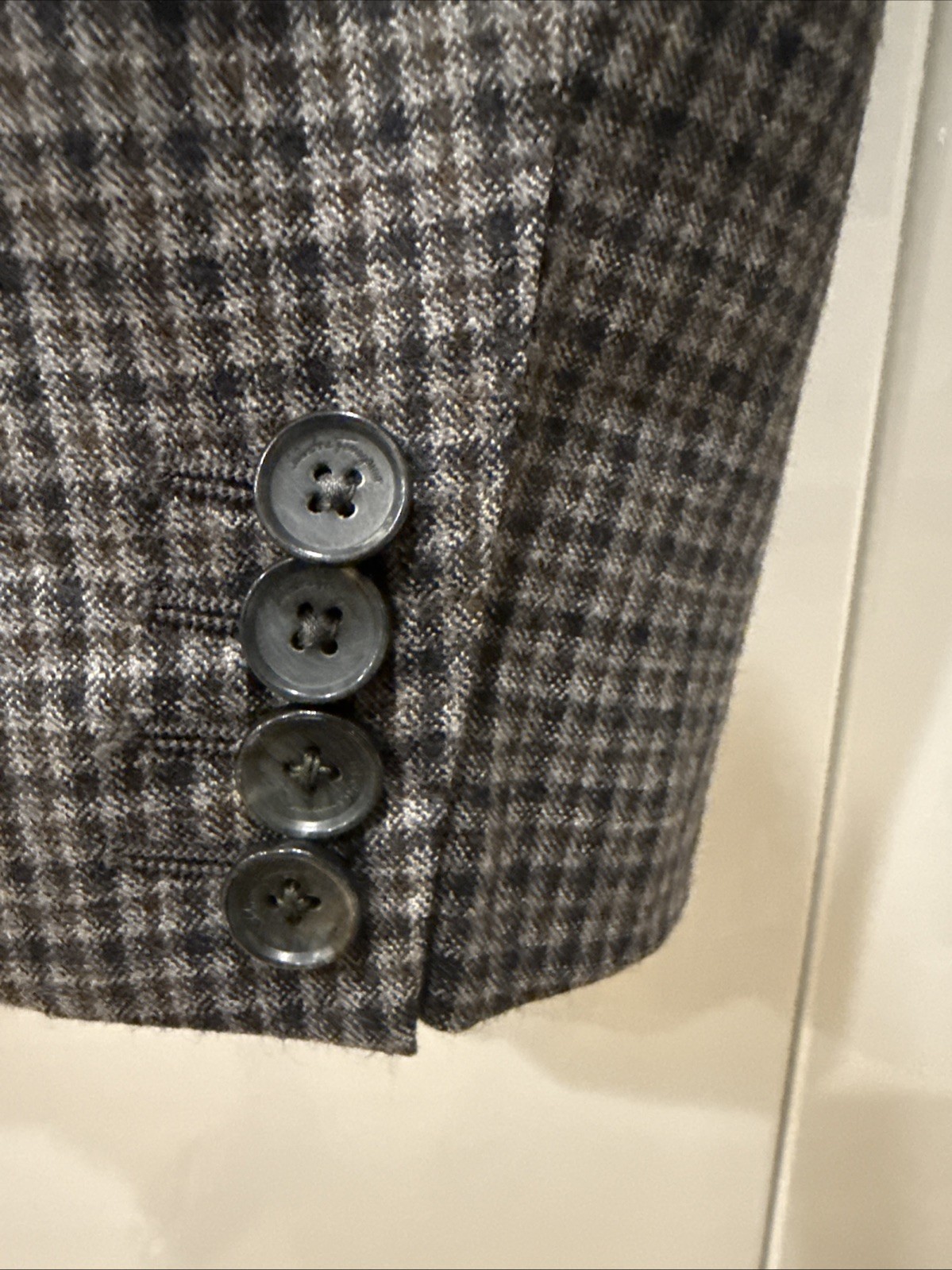 Vintage Salvatore Ferragamo Virgin Wool Single Button Blazer 56 IT Grey Navy